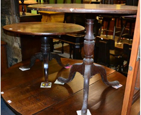 Two George III mahogany tripod tables 