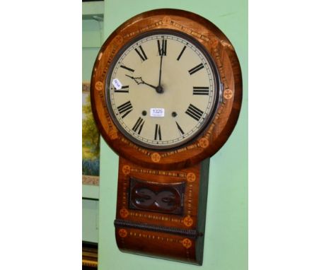 An inlaid Victorian wall clock 