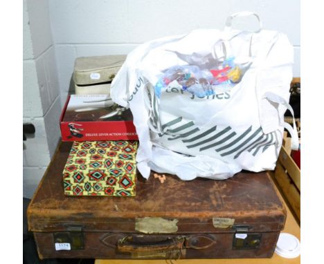 Assorted miscellaneous item to include camping equipment; linen; suitcases; Christmas decorations and child's pram