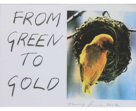*Tracey Emin RA (b.1963) 'From Green to Gold' offset lithograph in colours, signed and dated 2012 in pencil l.r. 29 x 40.5cm 