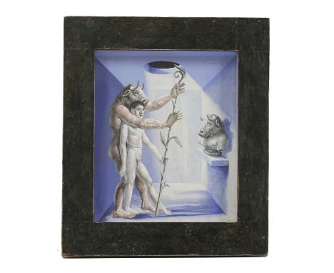 Ricardo Cinalli (Argentinian, b.1948) 'The One Who Leads You' signed u.r. and dated 1994 in Roman numerals u.l., tempera 26.5