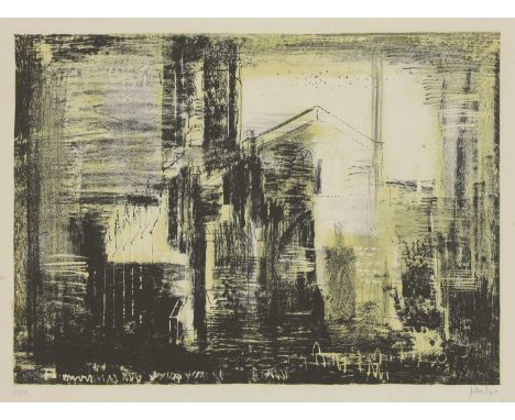 *John Piper CH (1903-1992) 'Fotheringhay, Northamptonshire: medieval stone': Levinson 135 lithograph printed in colours, sign
