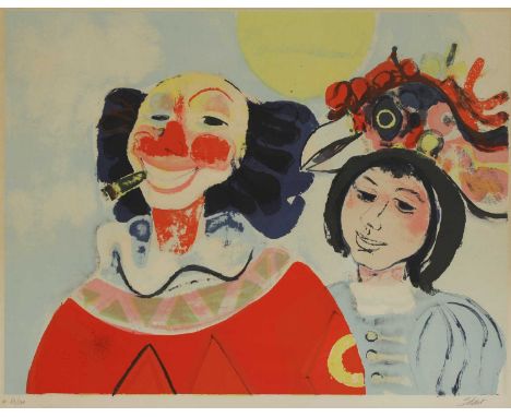 *Serge Shart (Lebanese-French, 1927-2011) Clowns lithograph printed in colours, signed and numbered 63/100 in pencil, with Mo