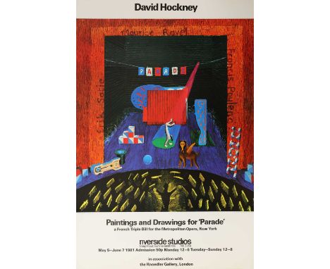 *After David Hockney, Two posters, Paintings and Drawings for 'Parade', 1981, Riverside Studios Hammersmith in association wi