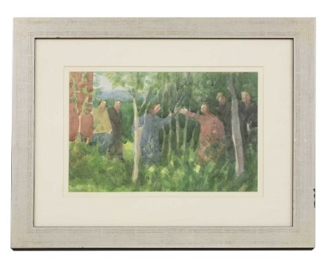 *Karolina Larusdottir RWS (Icelandic, 1944-2019) 'The Meeting' signed 'K Larusdottir' l.r., watercolour 29.5 x 44.5cm *Artist