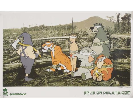 *Banksy (b.1974) 'Save or Delete', 2002 offset lithograph printed in colours, commissioned by Greenpeace, accompanied by six 