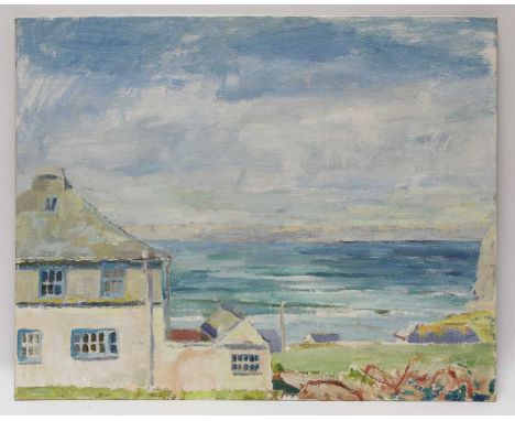 *Pamela Chard (1926-2003) Seascape oil on board 51 x 61cm; and three further landscapes and coastal views (4) *Artist's Resal