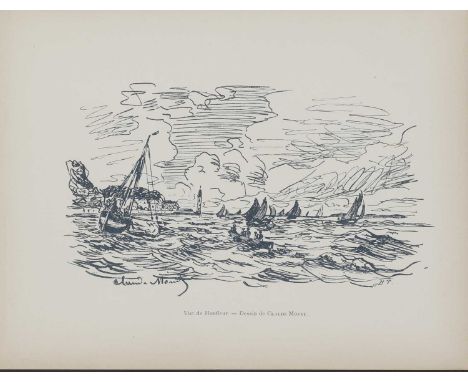 After Claude Monet 'Vue de Honfleur' offset lithograph, signed in the stone sheet 19 x 25cm with Nathan Daniel Isen, Philadel