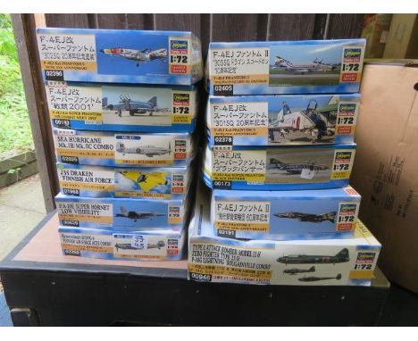 Hasegawa 1/72nd military aircraft kits, WW2 to modern including 2-model kits (3), generally excellent to good plus in good or