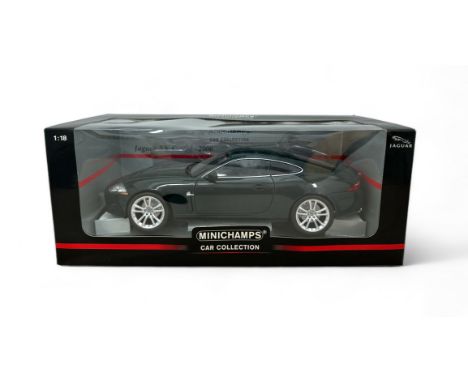 Minichamps 1/18th scale 2006 Jaguar XK dark green No. 150130501, generally excellent in excellent to good plus window box inc