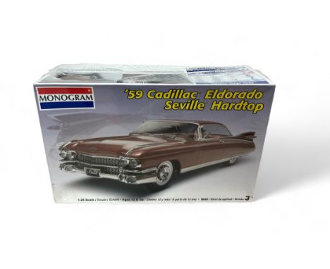 Monogram 1/25th scale '59 Cadillac Eldorado Seville Hardtop No. 85-7808, unmade and unpainted plastic model kit, shrink-wrapp