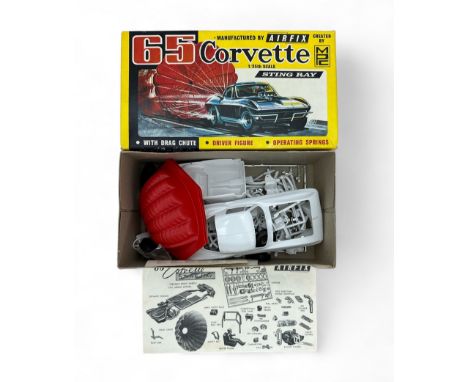 Airfix (Import ex MPC) 1/24th scale 1965 Corvette Stingray No. 721, rare unmade and unpainted plastic model kit, partially on
