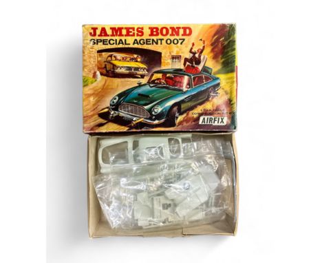 Airfix 1/24th scale James Bond 007 Aston Martin DB5 No. 823, rare unmade and unpainted plastic model kit, partially on sprues