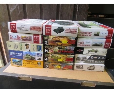 1/72nd scale unmade military kits, range of Model Collect, Forces of Valour, etc., generally excellent in good plus boxes. Co