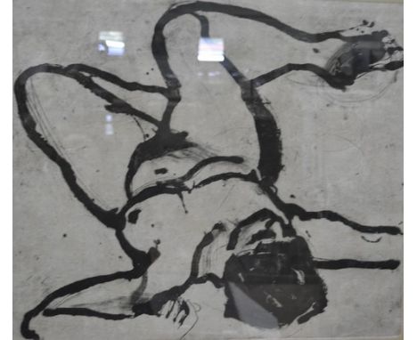 Susanne du Lait, "Figure X", signed, mixed media print, limited edition 19/80, 50 x 60cms.