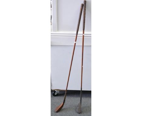 Golf:  Two vintage golf clubs, hickory shafted.