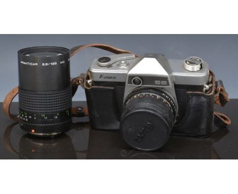 Fujica ST605N camera, other cameras and lenses and two sets of kitchen balance scales.
