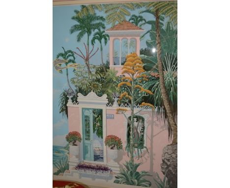 After John Cray, "Casa Paradiso", signed screen print, 96 x 74cms.