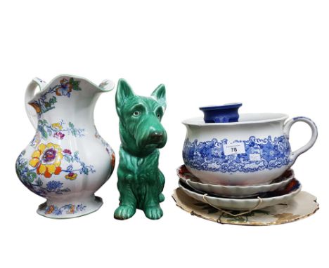SHELF LOT OF RESTORED &amp; OTHER CERAMICS