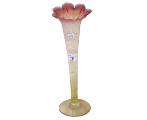 RUBY GLAS TRUMPET SHAPED FLOWER VASE 