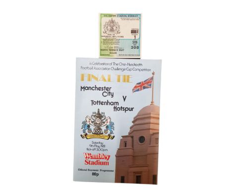 100TH FA CUP FINAL PROGRAMME &amp; TICKET GIVEN TO THE VENDOR BY NORMAN UPRICHARD 