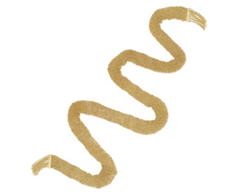 SCARF MESH NECKLACE Designed as a woven mesh scarf, terminating in a fringe of fine-trace linking, length 85.1cm For further 