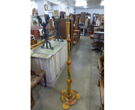 A painted beech standard lamp