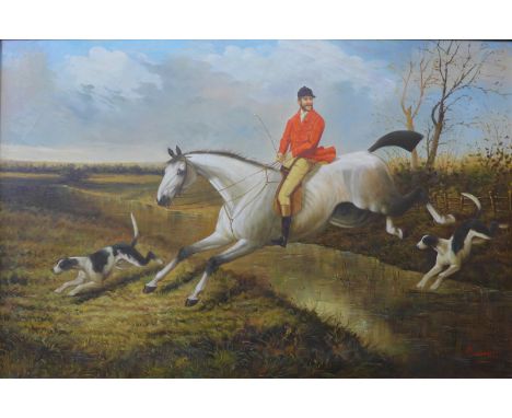 * McDowell, fox hunting scene, oil on canvas, 59 x 90cms, framed