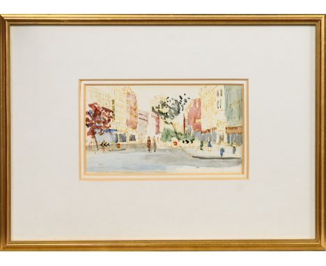 watercolour on paper, signed and titled mounted, framed and under glass image size 12cm x 22cm, overall size 33cm x 44cm Note