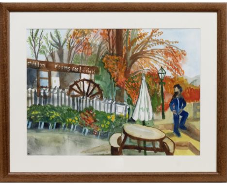 watercolour on paper, monogrammed, titled label verso mounted, framed and under glass image size 27cm x 37cm, overall size 40