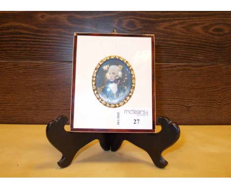 PORTRAIT MINIATURE OF NELSON an overpainted print set within a portrait oval in an ivory-effect frame