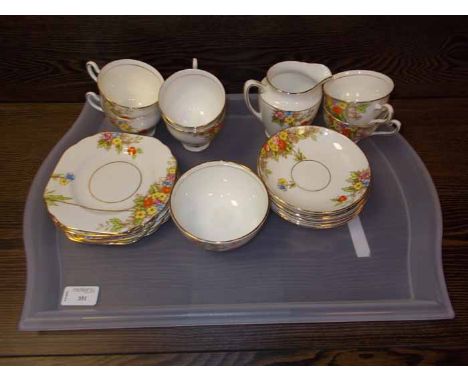 ROSINA BONE CHINA SIX PERSON TEA SET
in graphic floral pattern