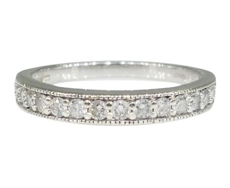 Gold channel set diamond half eternity ring, hallmarked 9ct, total diamond weight 0.25 caratCondition Report:Approx 1.75gm, s