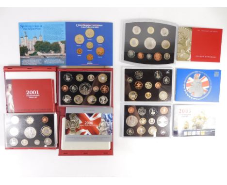 Auctioneer Announce: bid by description not image. Various Royal Mint coin sets, United Kingdom proof collection 2002, 2016 a