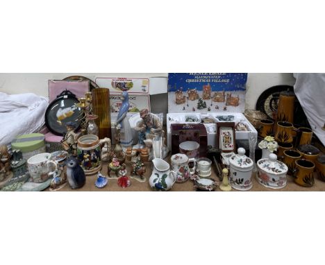 A Wedgwood Thomas The Tank Engine and Friends set together with an illuminated Christmas Village, part coffee set, pottery fi