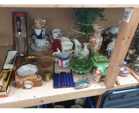 A Countryman Meerschaum pipe together with a Sportsman Meerschaum pipe camera clock, commemorative mugs, Japanese Satsuma vas