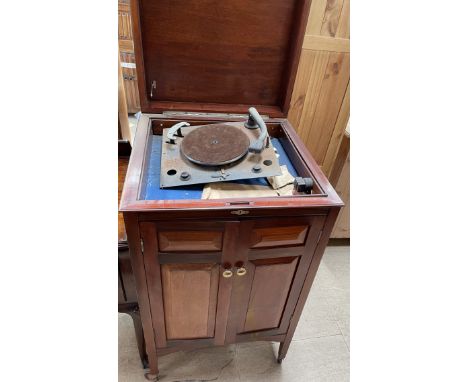 A Garrard mahogany cased part gramophone cabinet
