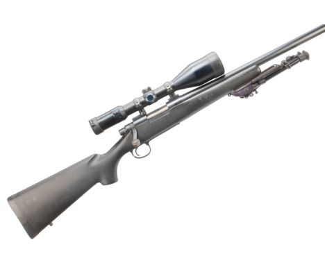 REMINGTON  A .22-250 BOLT ACTION RIFLE Ser No G6375070  Rubber butt pad. Lisenfield 3-12x56 Spezial scope. Harris ultra-light