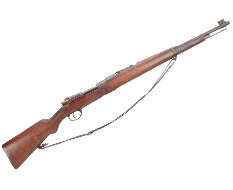 MAUSER A PORTUGESE 7.92 x 57 BOLT ACTION RIFLE Ser No 060593  Metal butt plate, 3/4 length wooden stock, protected post fores