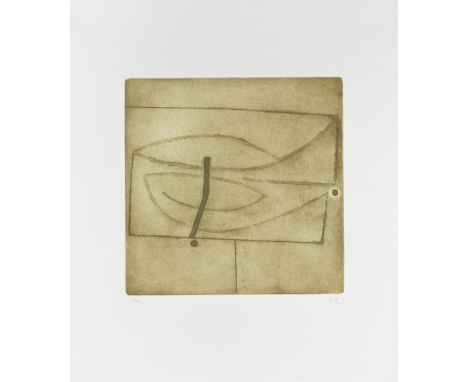 Victor Pasmore R.A. (British, 1908-1998)Linear Development in One Movement (Thames and Hudson G42) Etching and aquatint print