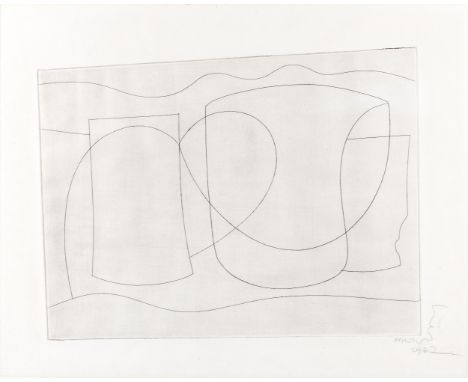 Ben Nicholson O.M. (British, 1894-1982)Euboea (Horizontal Linear) (Lafranca  108) Etching, 1967, on BFK Rives, signed and dat