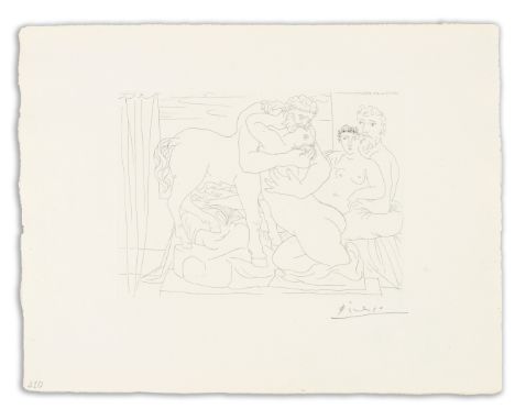 Pablo Picasso (Spanish, 1881-1973)Le Repos du Sculpteur devant un Centaure et une Femme, from 'La Suite Vollard' (Bloch 167; 