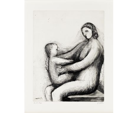 Henry Moore O.M., C.H. (British, 1898-1986)Mother and Child XIII, from 'Mother and Child' (Cramer 683) Etching and aquatint w