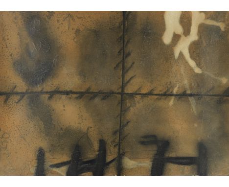 Antoni Tàpies (Spanish, 1923-2012)Matière (Galfetti 329) Etching with carborundum printed in colours, 1972, on Chiffon de Man