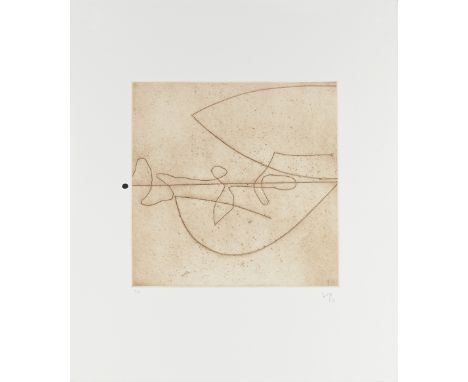 Victor Pasmore R.A. (British, 1908-1998)Linear Motif in Two Movements (Thames and Hudson G46) Etching with screenprinted elem