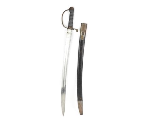 A Victorian British Constabulary/Prison Warden short sword, with shagreen wired grip and D-form knucklebow joining a single f