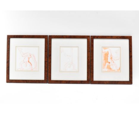 Sophie Dickens (B.1966) Three studies of the cartwheel sculpture, each sketch initialled to the lower left corners, 11cm x 15