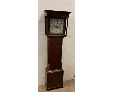 A Longcase Eight Day Clock with bird decoration to face by John Stayner Nantwich