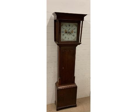 A Longcase Eight Day Clock with bird decoration to face by John Stayner Nantwich