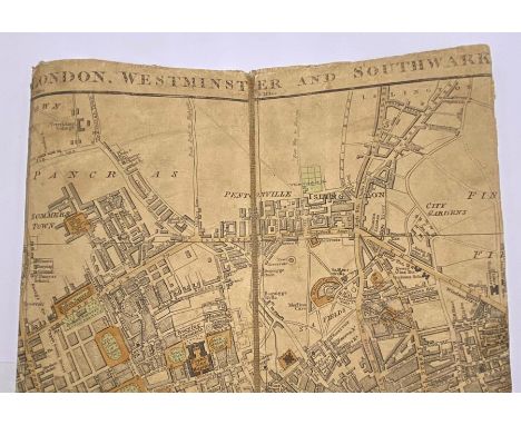 Vintage Map of London, Westminster and Southwark